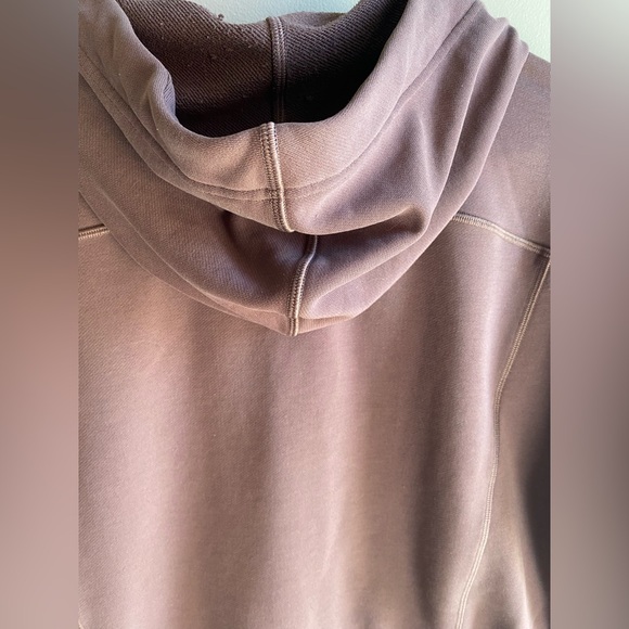 Athleta Recover Hoodie Sweatshirt Size S Smoked Almond Purple Brown Pullover - Picture 9 of 11